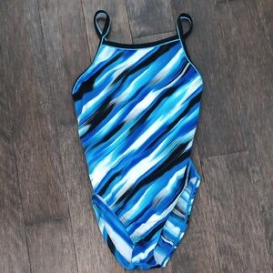 Speedo Endurance Girls One Piece Blue Wave Pattern ❄️